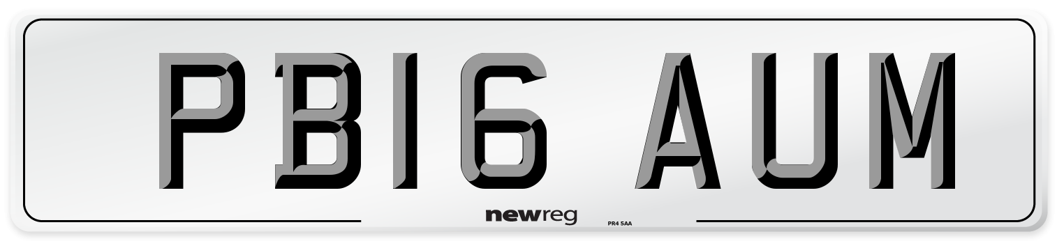 PB16 AUM Number Plate from New Reg